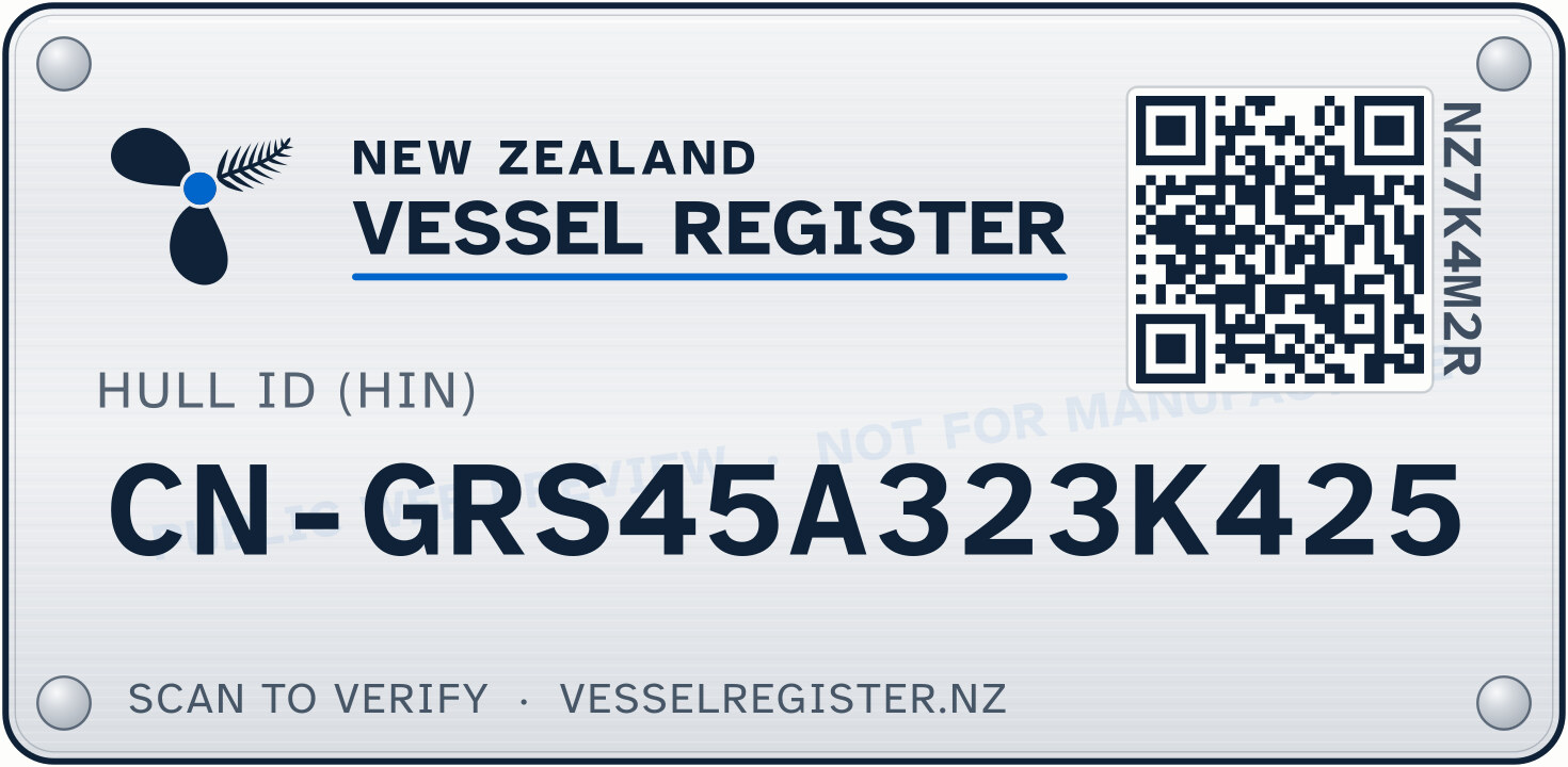 Demonstration New Zealand Builders Plate